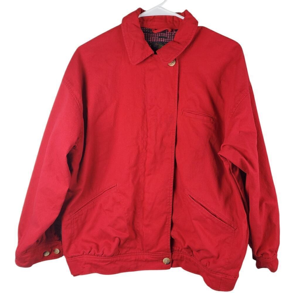 Vintage Charter Club by Jane Justin Red Coat Jacket Size Medium